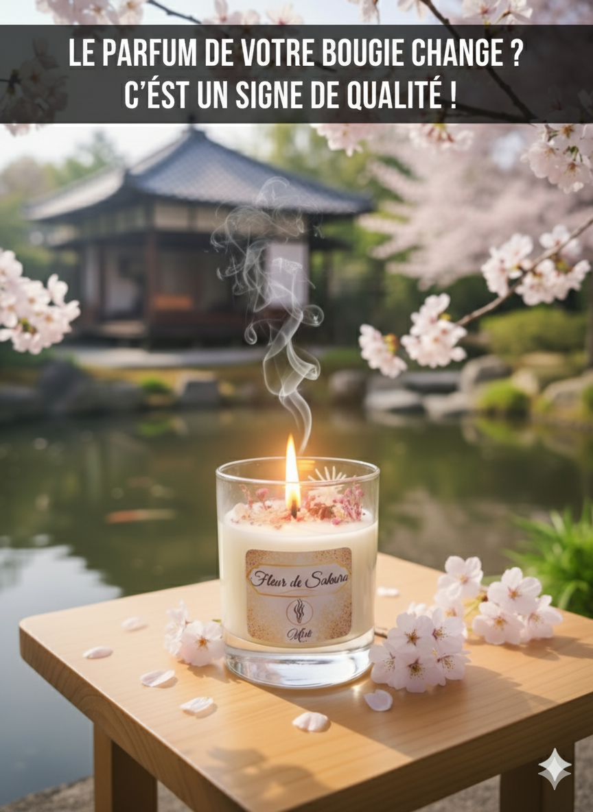 Le parfum de votre bougie change en brûlant ? C'est un signe de qualité !